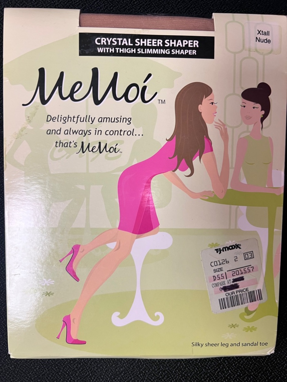 MeMoi Crystal Sheer Shaper Pantyhose Xtall Nude Thigh Slimming NEW